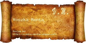 Voszka Menta névjegykártya
